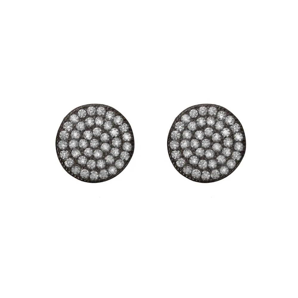 LARGE DISC STUD EARRING, BR STERLING SILVER