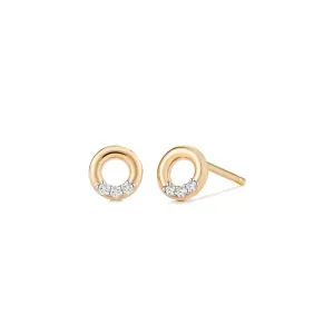 Lena Open Circle Diamond Stud Earrings