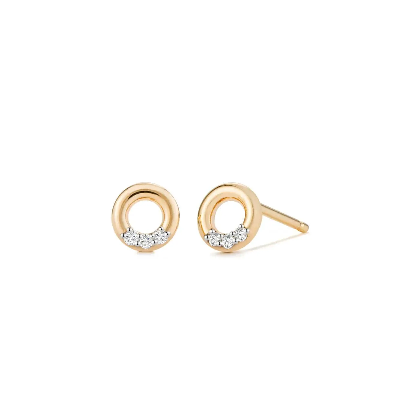 Lena Open Circle Diamond Stud Earrings