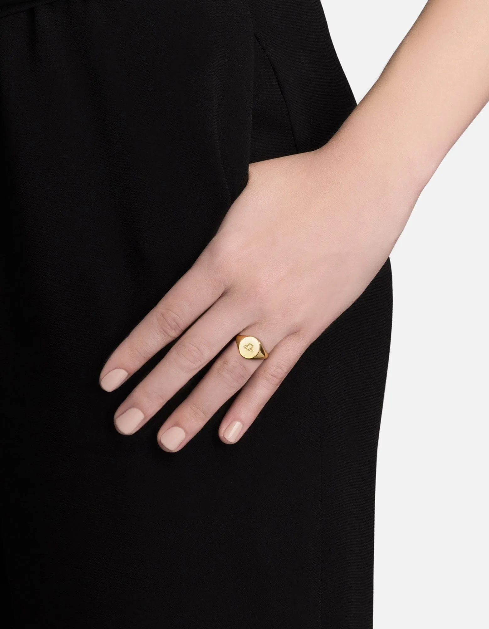 Libra Astro Signet Ring, 14k Gold