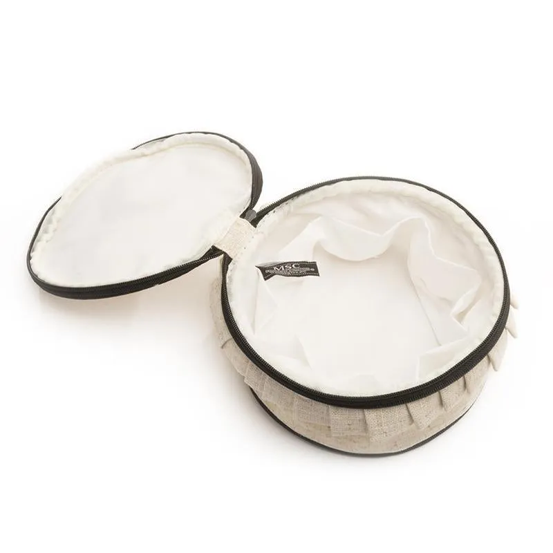 Linen Round Jewelry Case