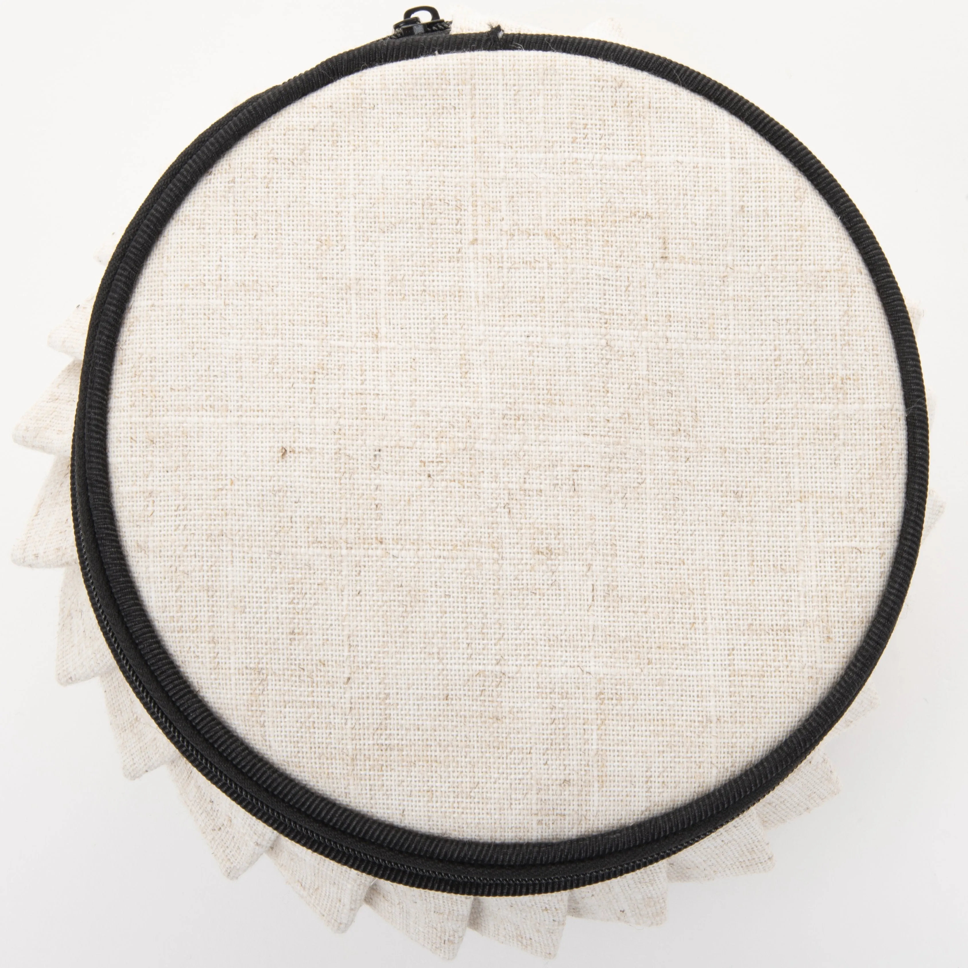 Linen Round Jewelry Case