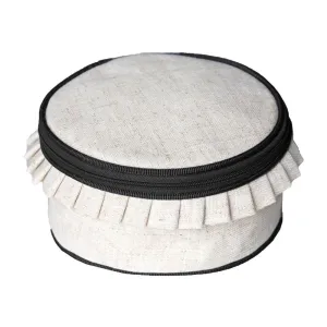 Linen Round Jewelry Case