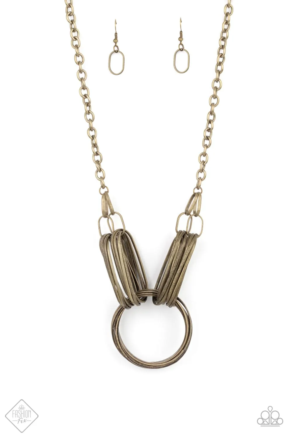 Lip Sync Links - Bold Brass Necklace