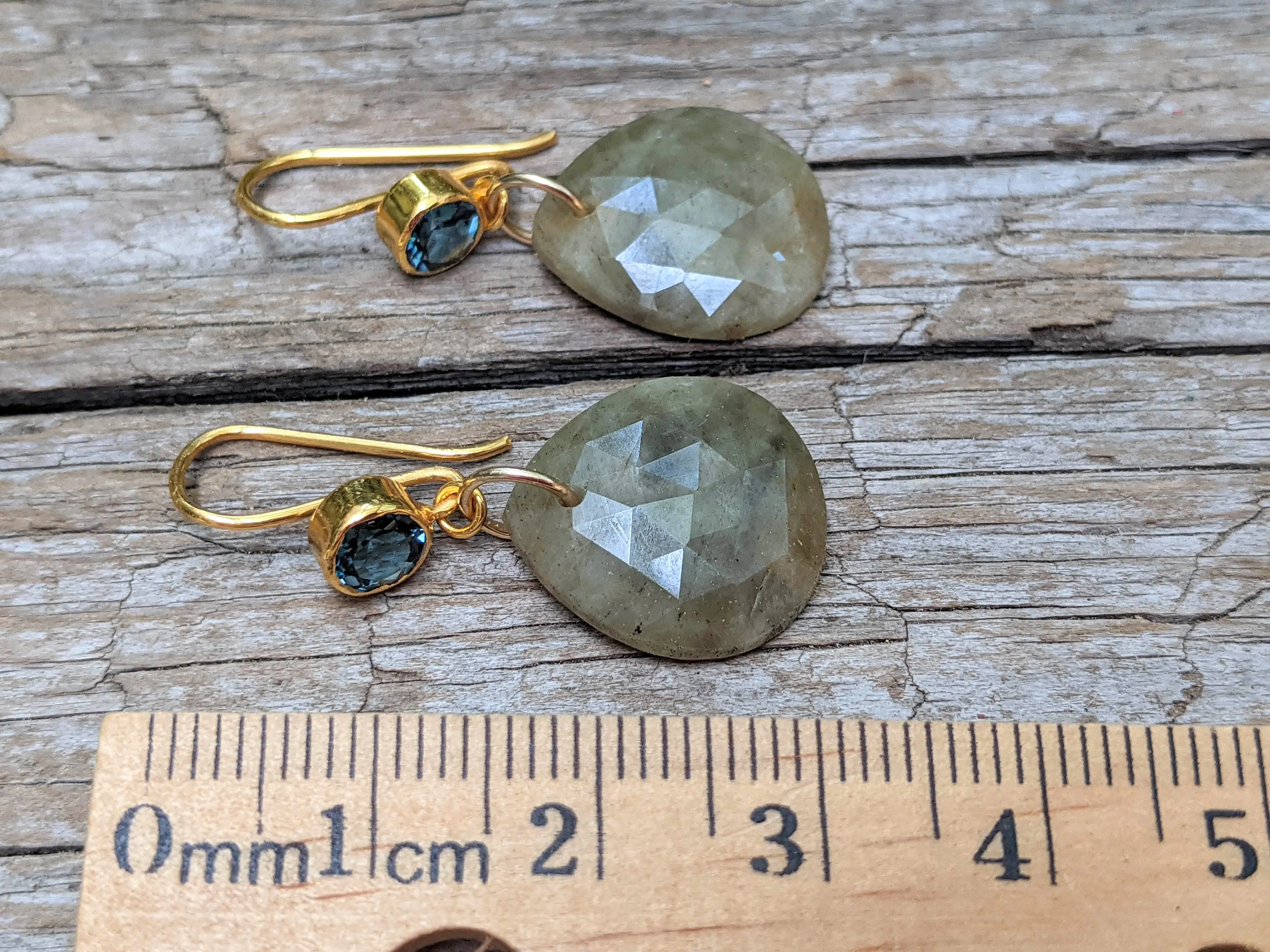 London Blue Topaz & Golden-Yellow Sapphire Earrings