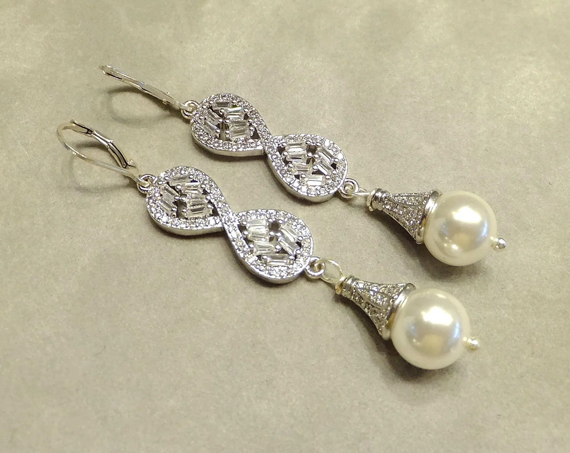 Long Elegant Crystal Drop Earrings