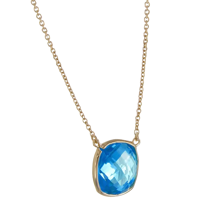 Lustrous Blue 18K Gold Vermeil Pendant