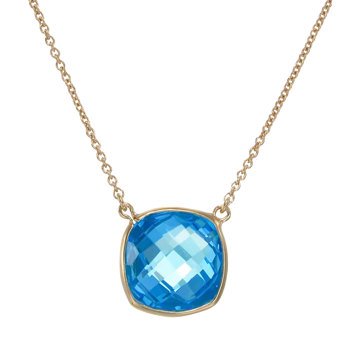 Lustrous Blue 18K Gold Vermeil Pendant