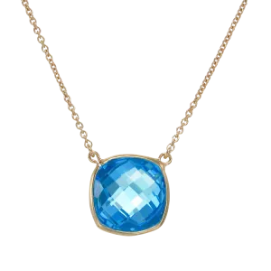 Lustrous Blue 18K Gold Vermeil Pendant