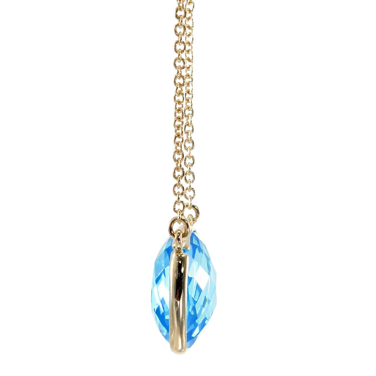 Lustrous Blue 18K Gold Vermeil Pendant