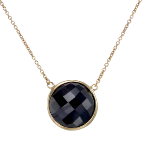 Lustrous Shimmering Black 18K Gold Vermeil Pendant