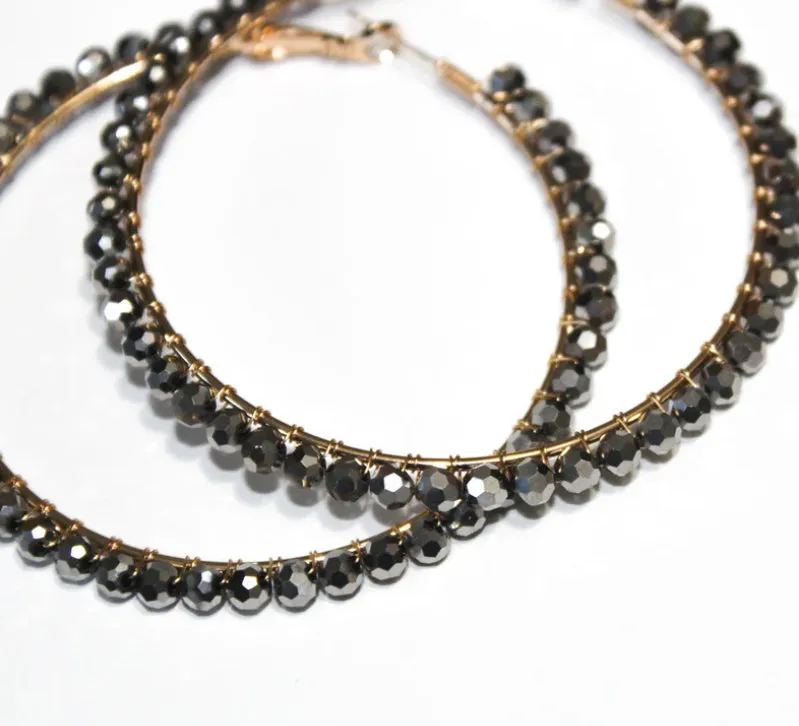 Mega Jewelette Crystal Hoop Earrings by Bali Queen