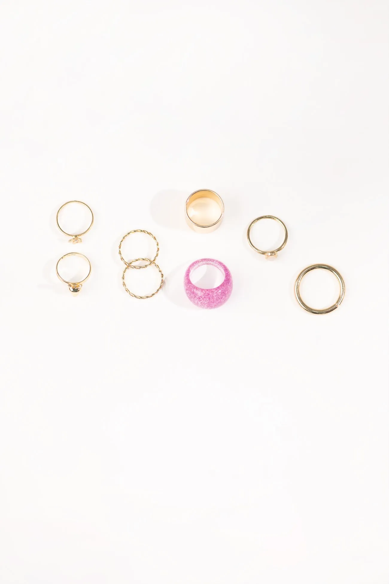 METALLIC BOLD RING SET