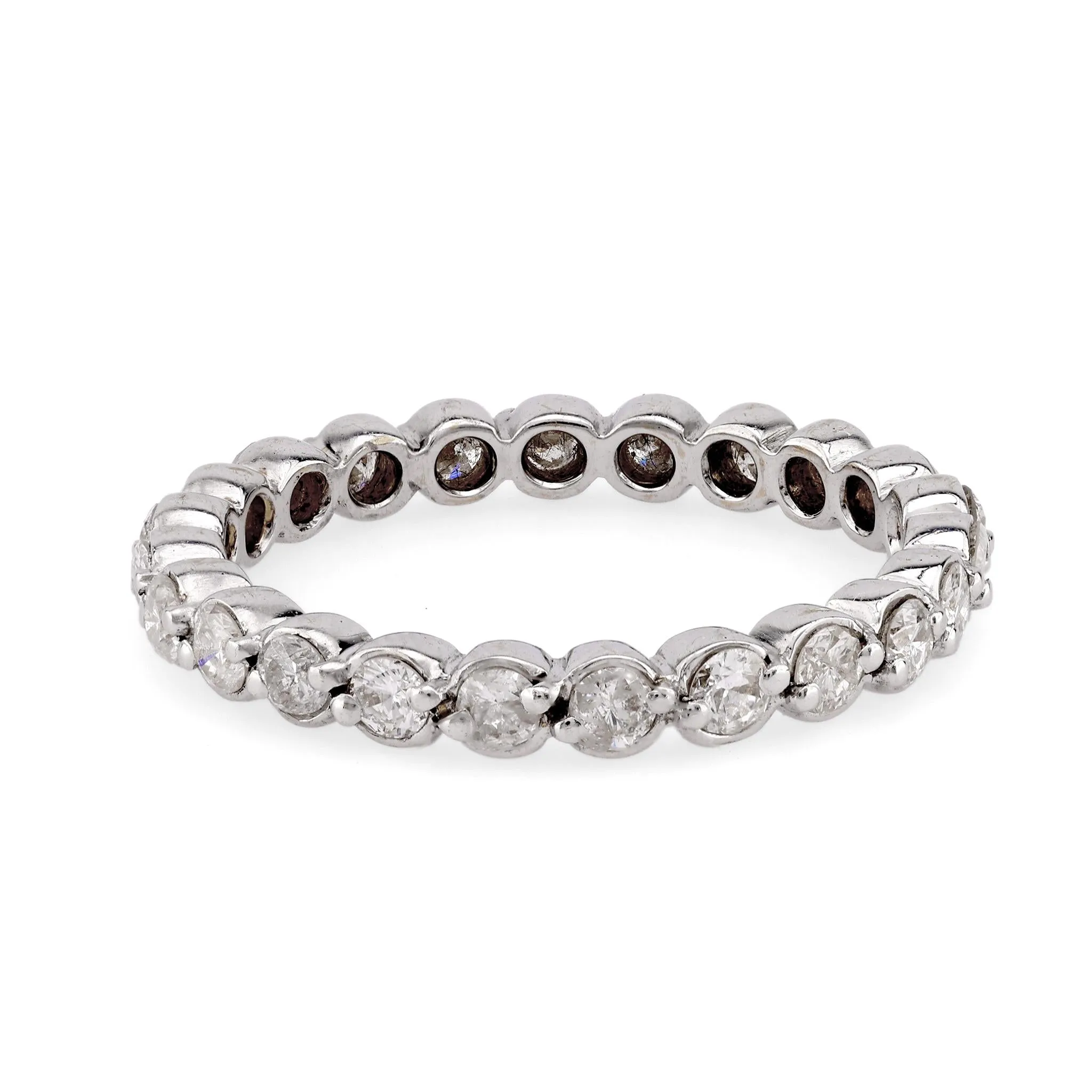 Mid Century Diamond Platinum Circular Eternity Band