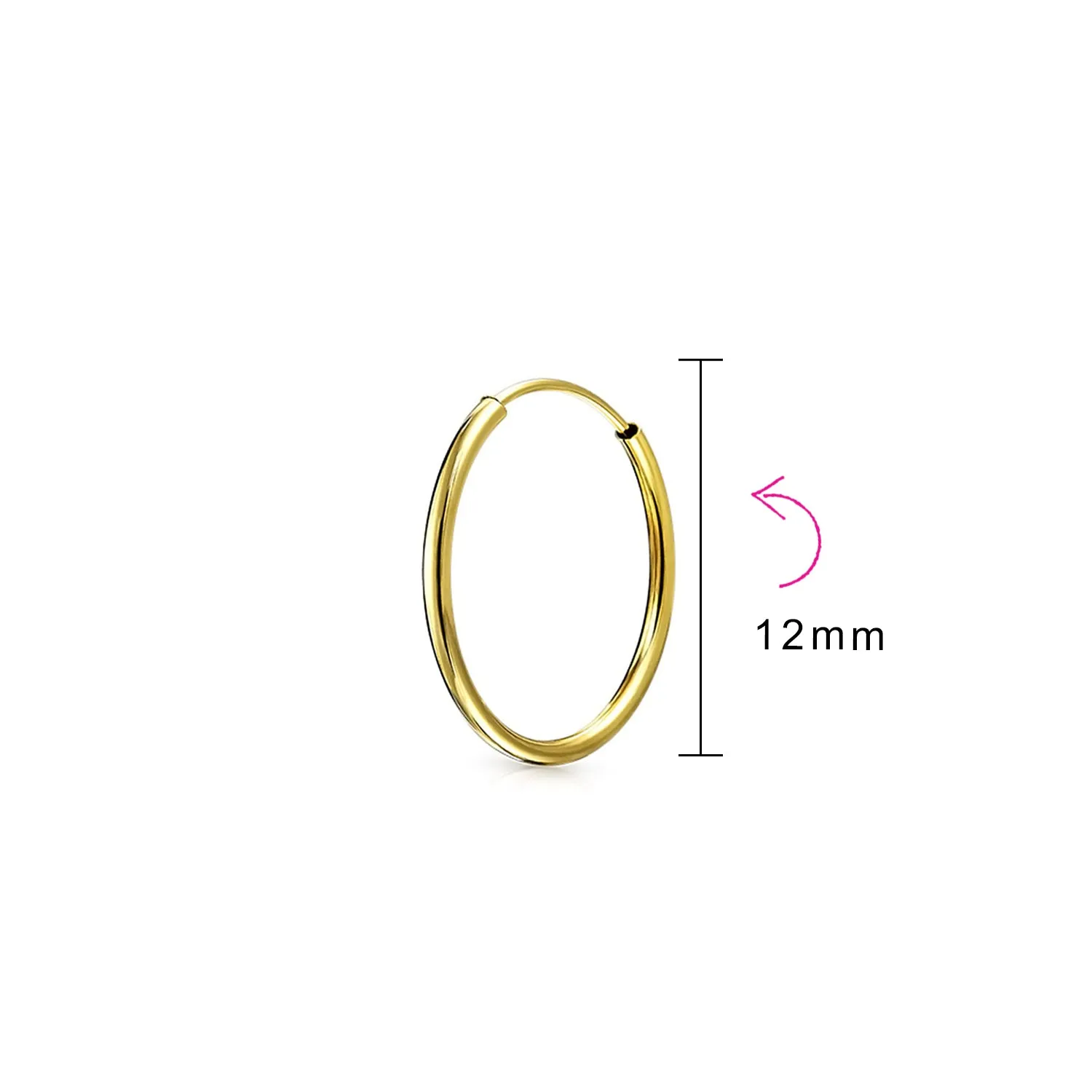 Minimalist 14K Gold Cartilage Ear Stud Hoop for Tragus Conch Daith Piercing