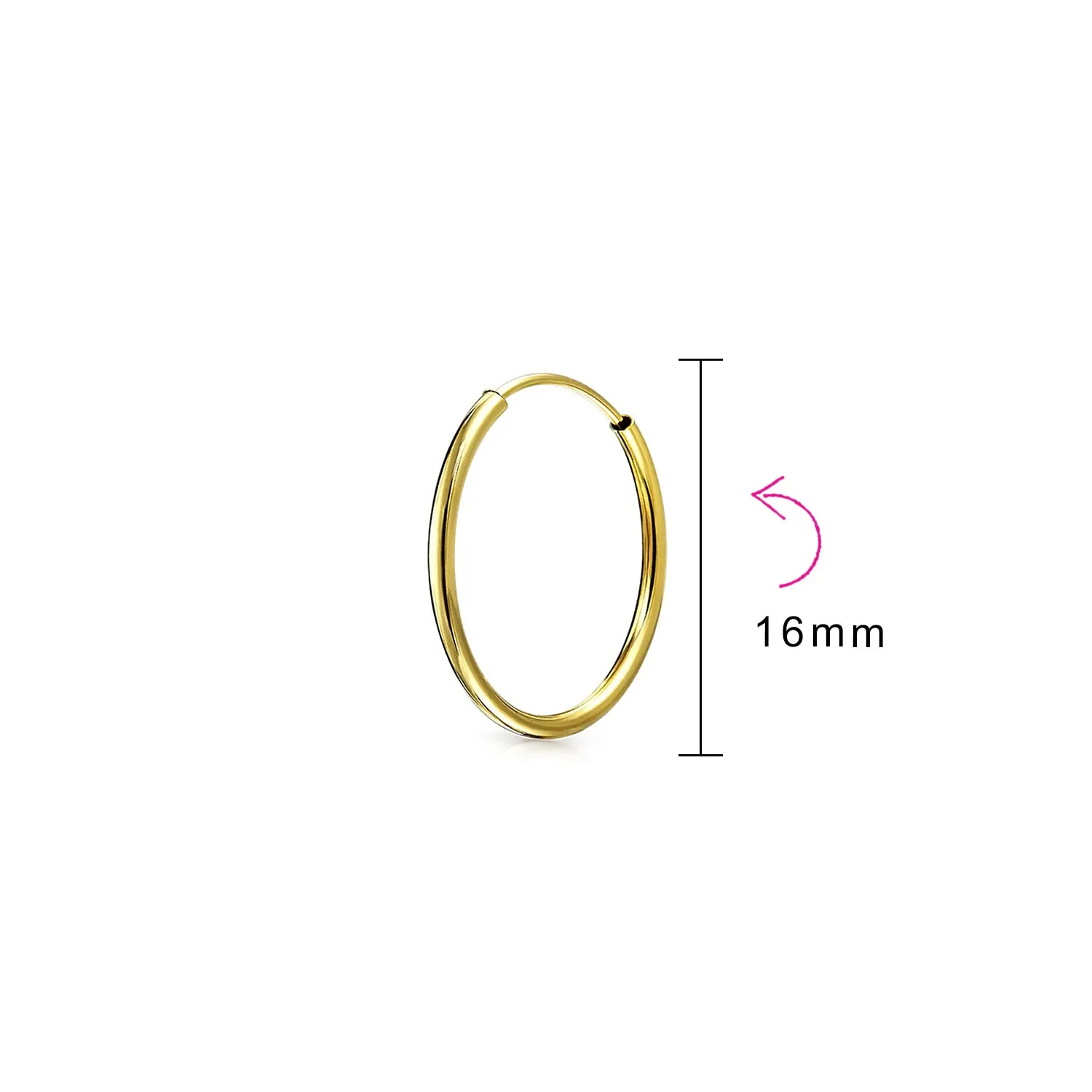 Minimalist 14K Gold Cartilage Ear Stud Hoop for Tragus Conch Daith Piercing