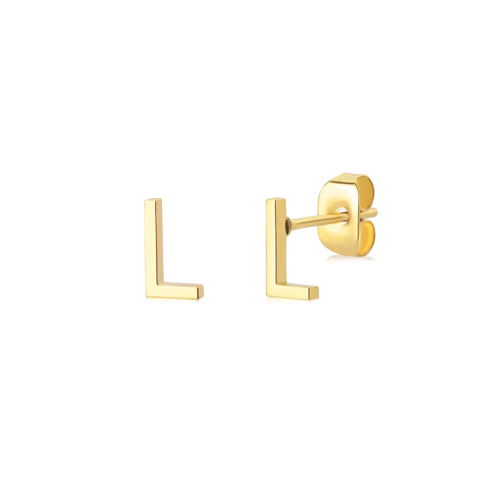 Minimalist Initial Letter Studs Earrings (Water Proof Jewellery)