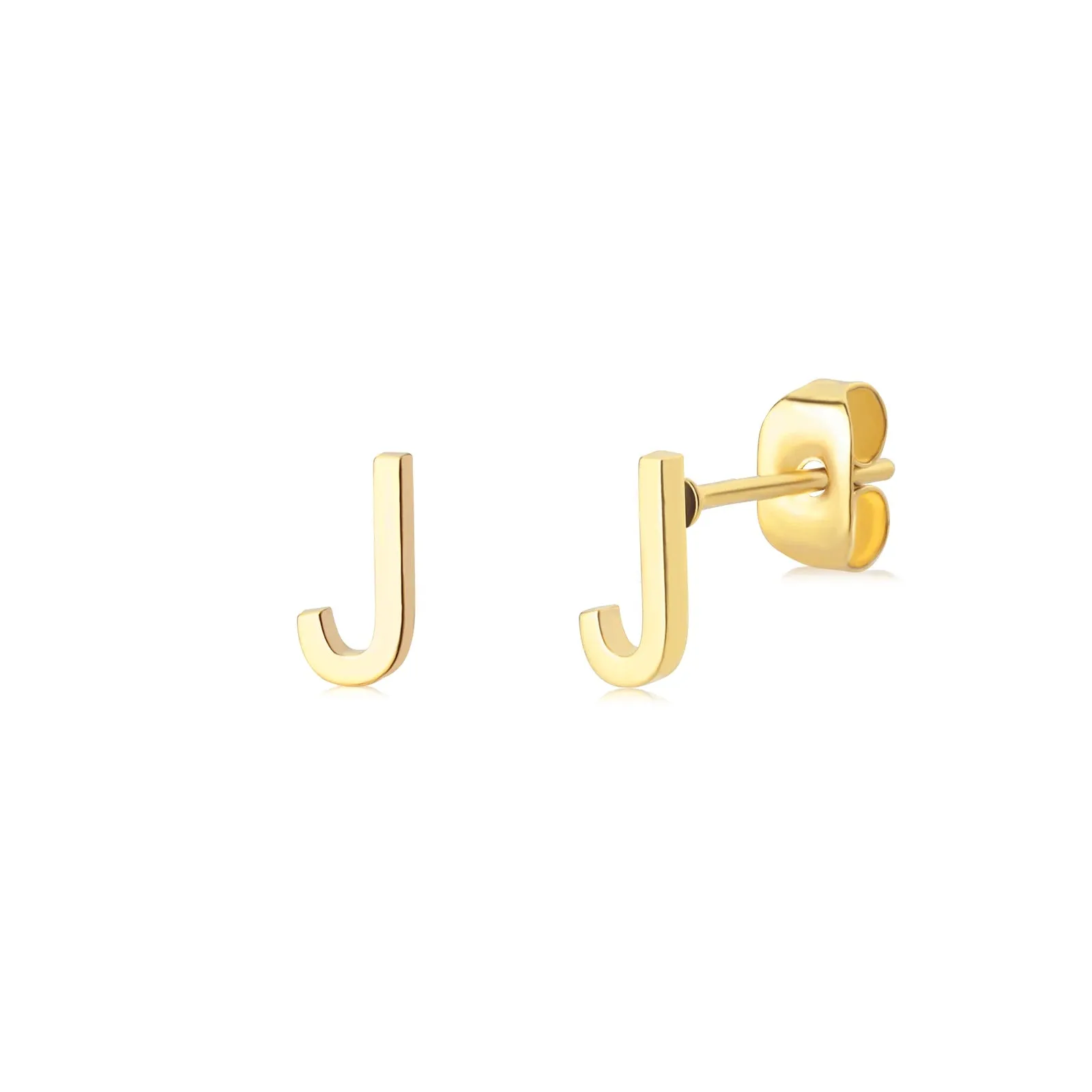 Minimalist Initial Letter Studs Earrings (Water Proof Jewellery)