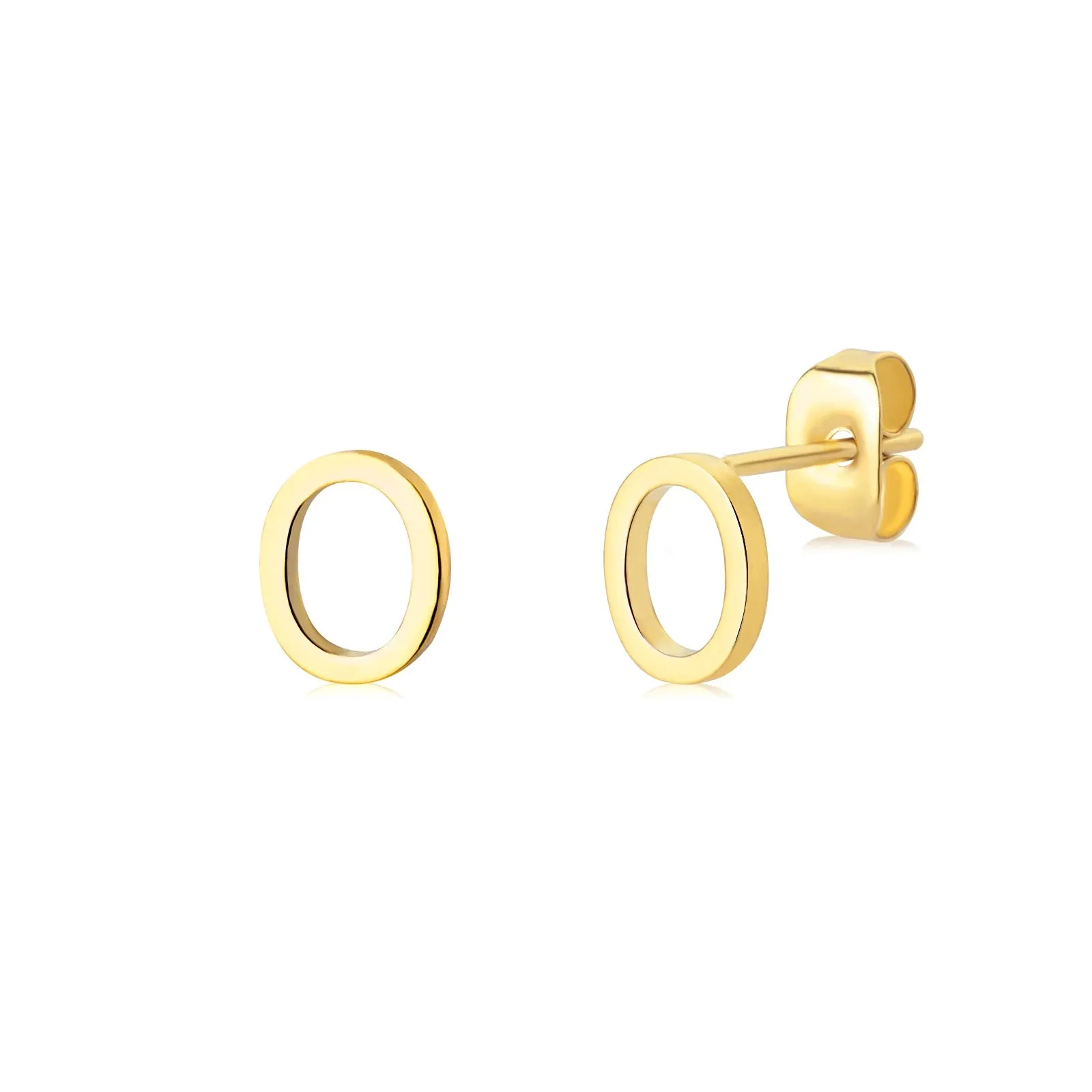 Minimalist Initial Letter Studs Earrings (Water Proof Jewellery)