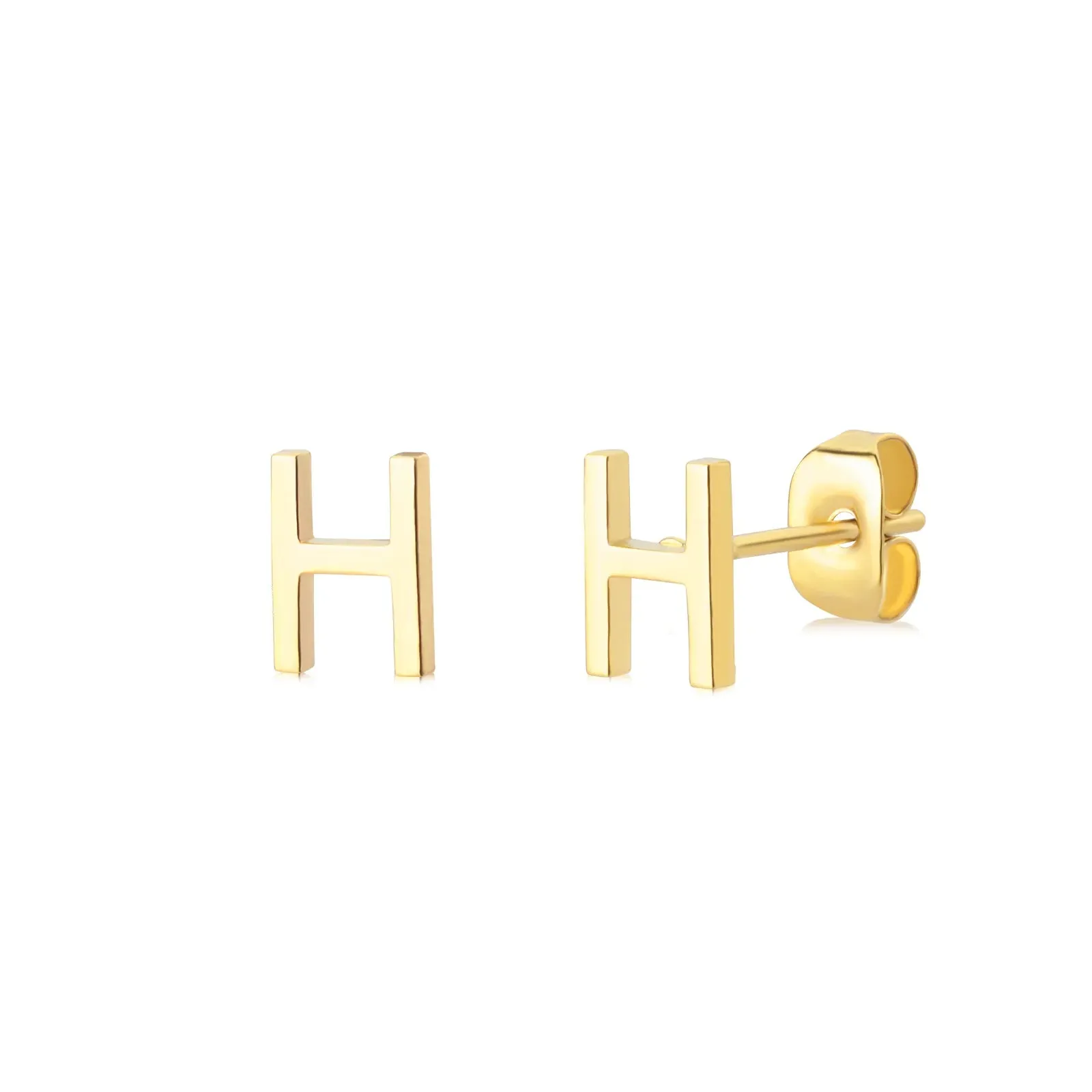 Minimalist Initial Letter Studs Earrings (Water Proof Jewellery)