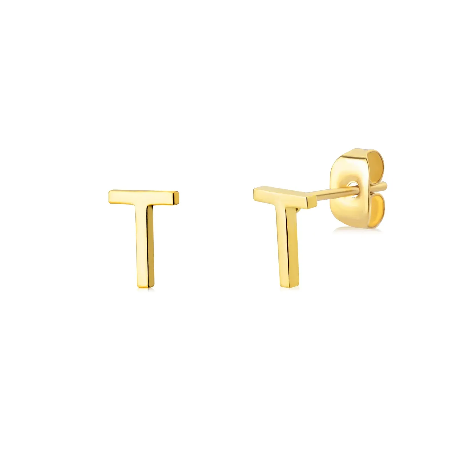 Minimalist Initial Letter Studs Earrings (Water Proof Jewellery)