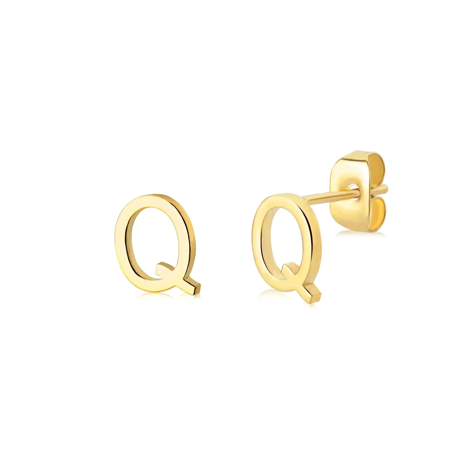 Minimalist Initial Letter Studs Earrings (Water Proof Jewellery)