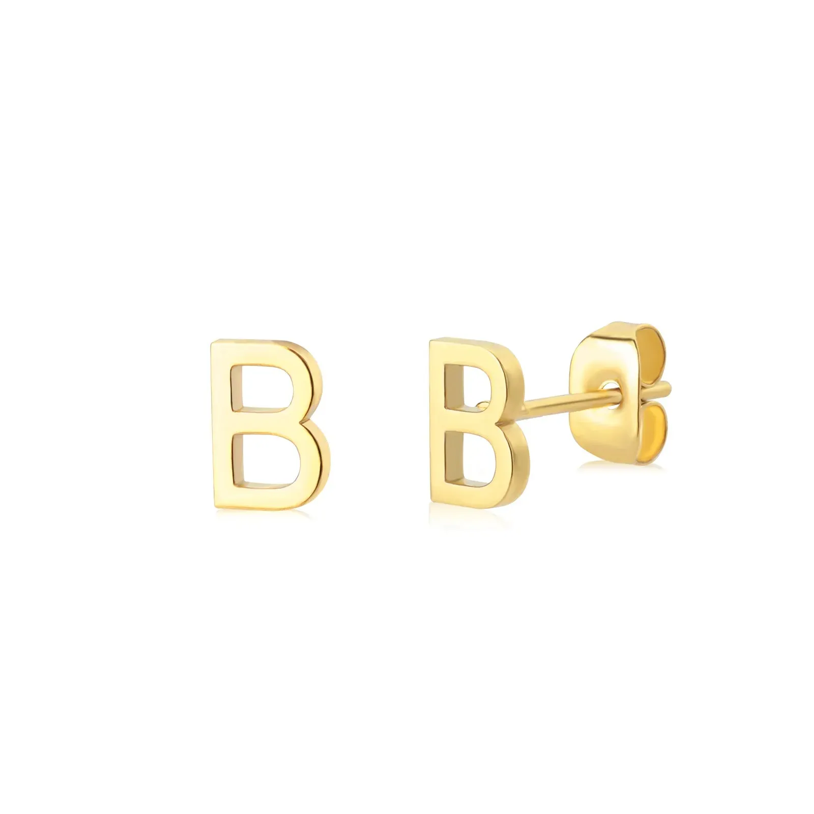 Minimalist Initial Letter Studs Earrings (Water Proof Jewellery)