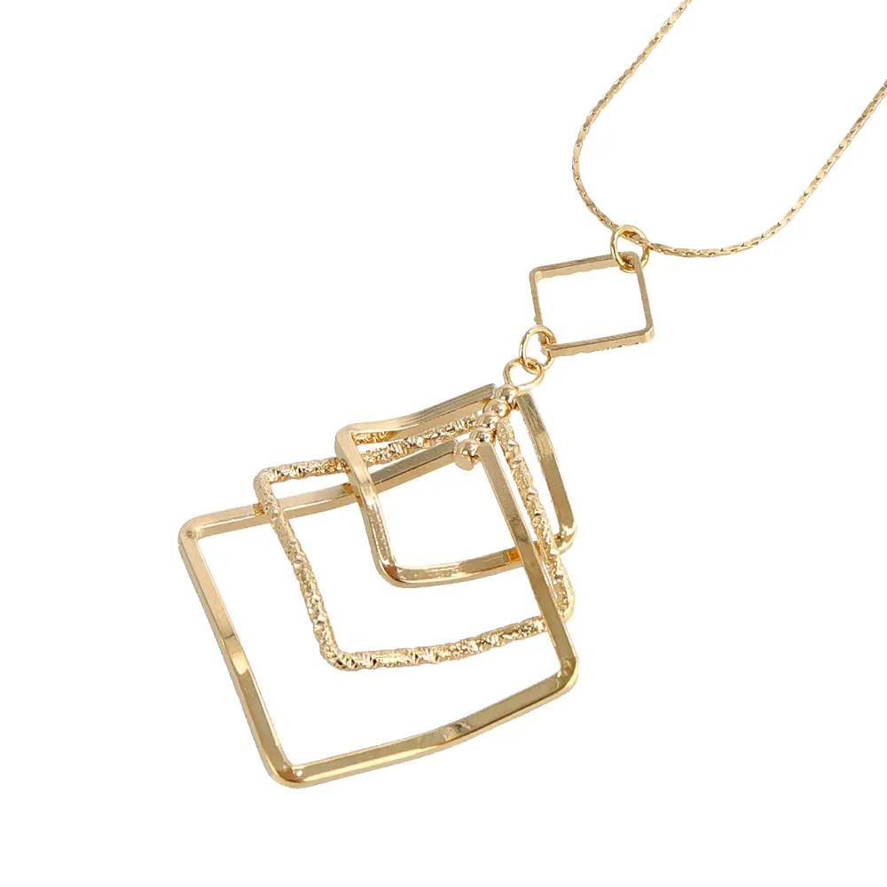 Multiple Rhombus Long Necklace