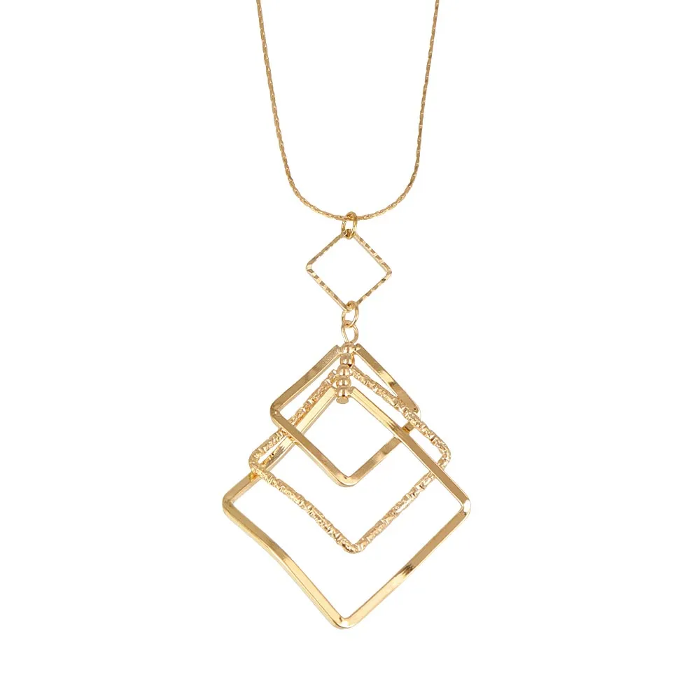 Multiple Rhombus Long Necklace