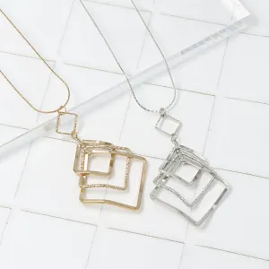 Multiple Rhombus Long Necklace