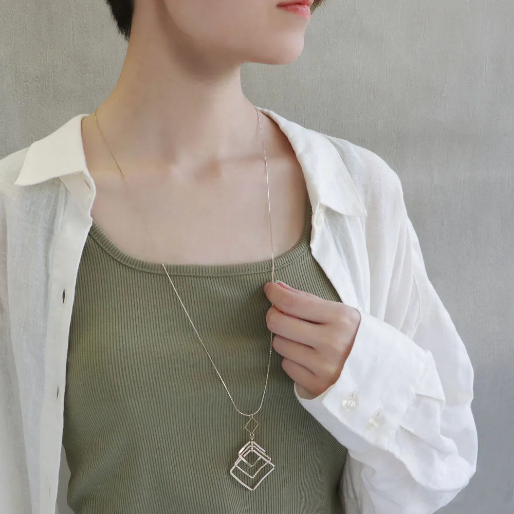 Multiple Rhombus Long Necklace