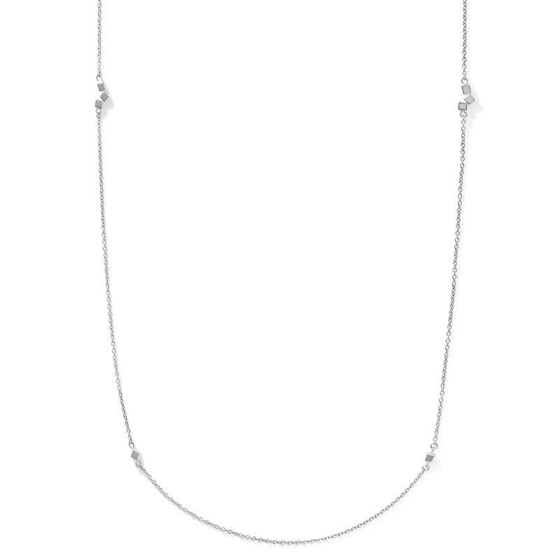 Necklace Dancing GeoCUBE® small chain long stainless steel silver