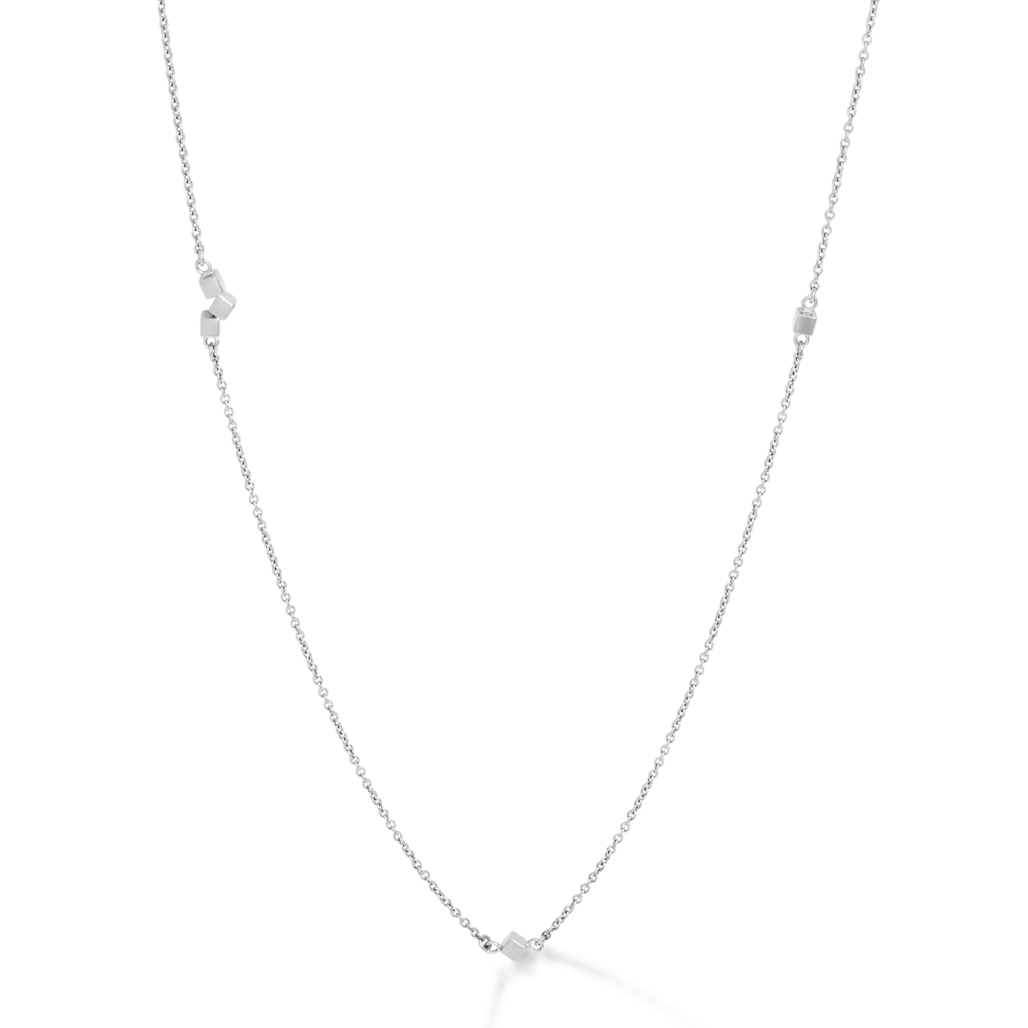 Necklace Dancing GeoCUBE® small chain long stainless steel silver