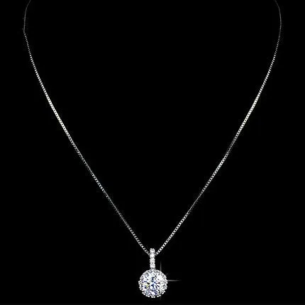 New Multi Prongs Synthetic simulated Diamond Necklaces Heart and Arrows CZ Pendant Necklace with 8mm 2ct Cubic Zirconia