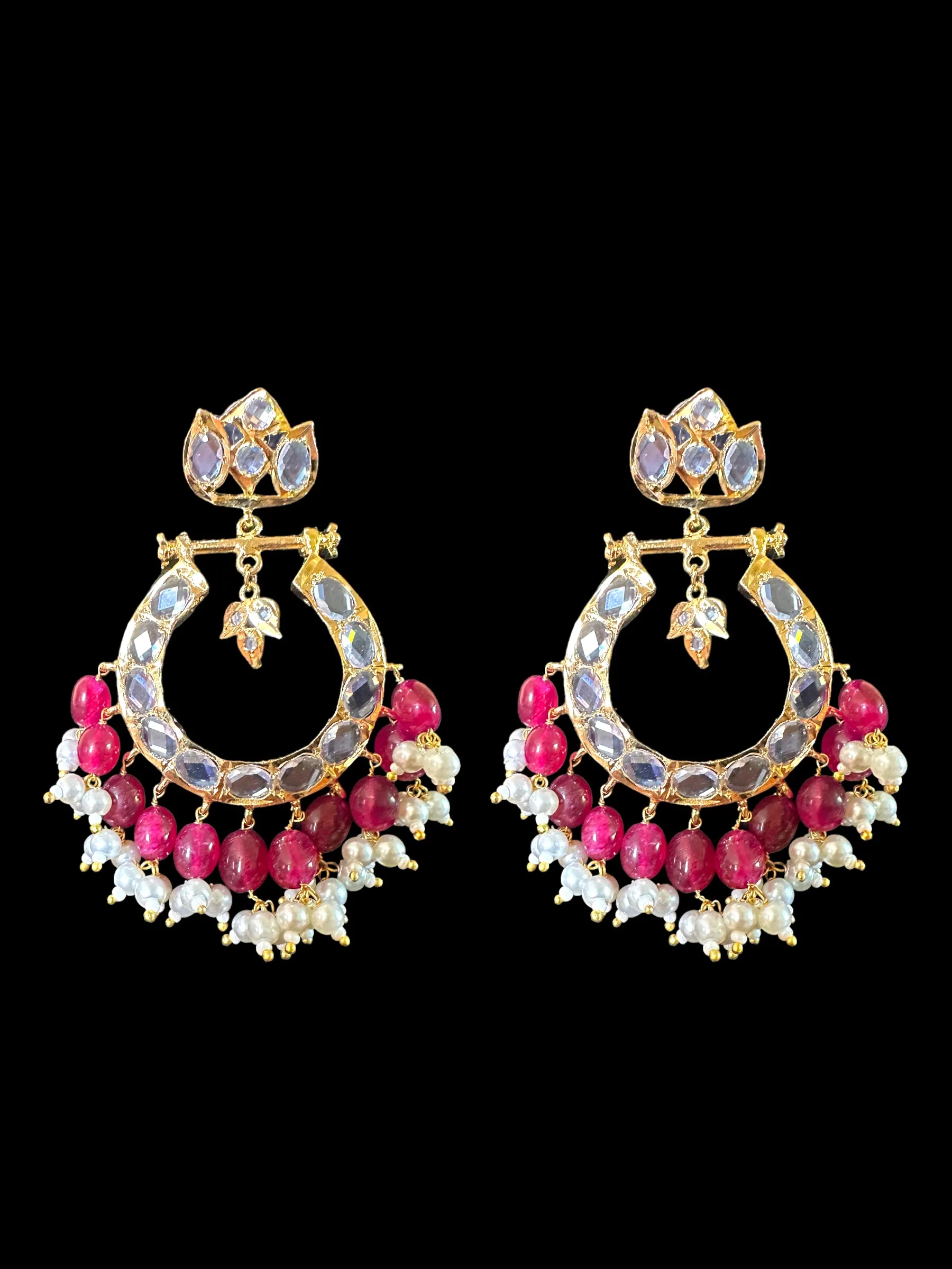 NS520 AMIRA hyderabadi necklace with earrings - Ruby ( READY TO SHIP)