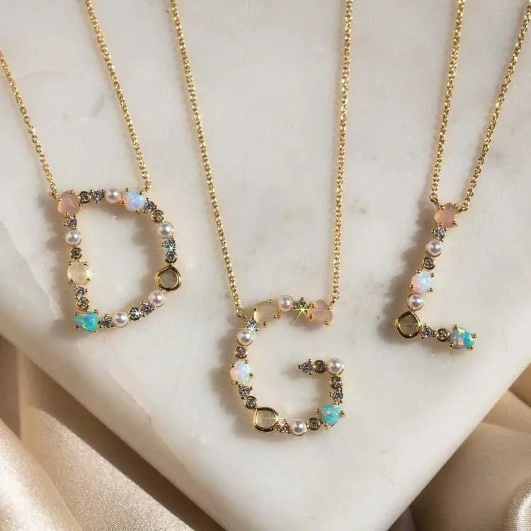 Opal Monogram Pendant