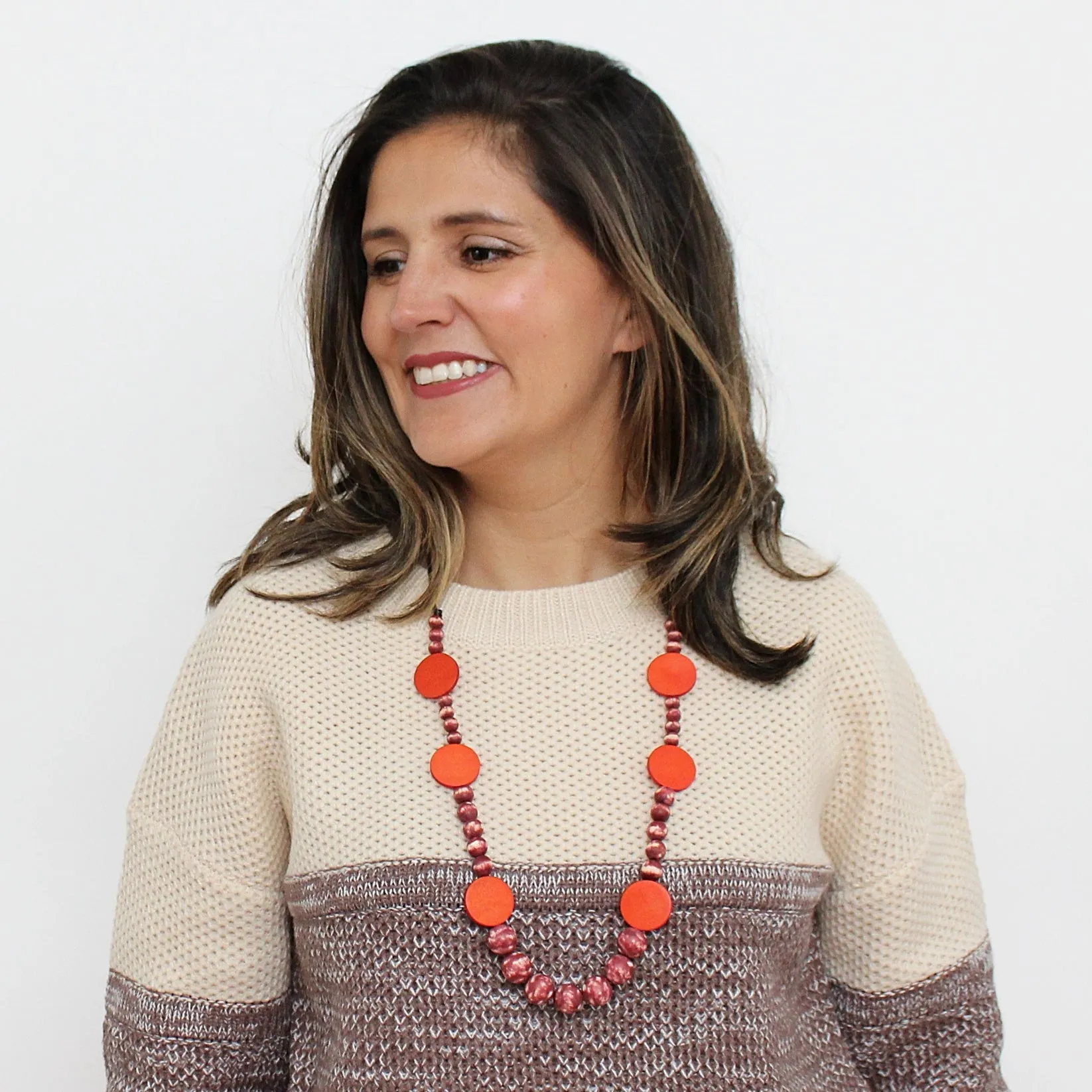 Orange Marbled Jayla Necklace