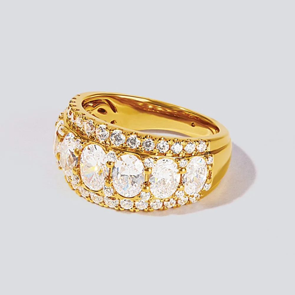 Oval Ring with 3.00ct of Laboratory Grown Diamonds in 9ct Yellow Gold