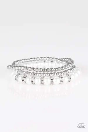 Paparazzi Bracelet ~ Perfect POSH-ture - White