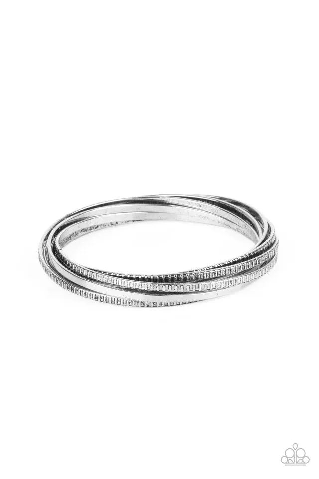 Paparazzi Bracelet ~ Trending in Tread - Silver