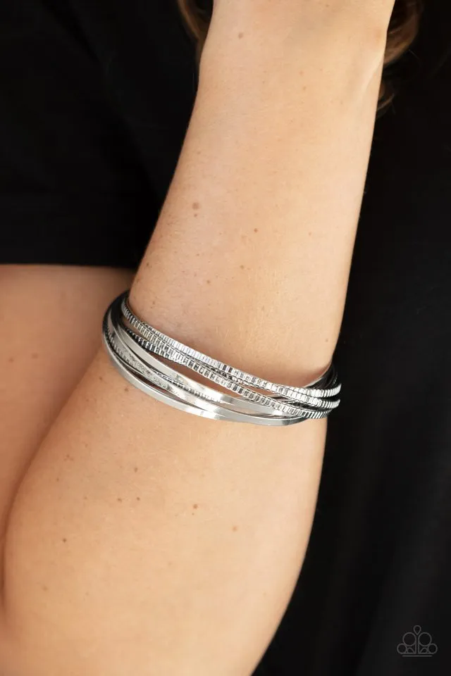 Paparazzi Bracelet ~ Trending in Tread - Silver