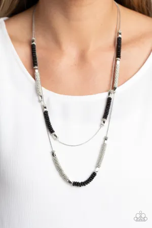 Paparazzi Caviar Chic Necklace Black