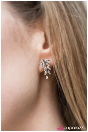 Paparazzi Earring ~ Lady Bountiful - White