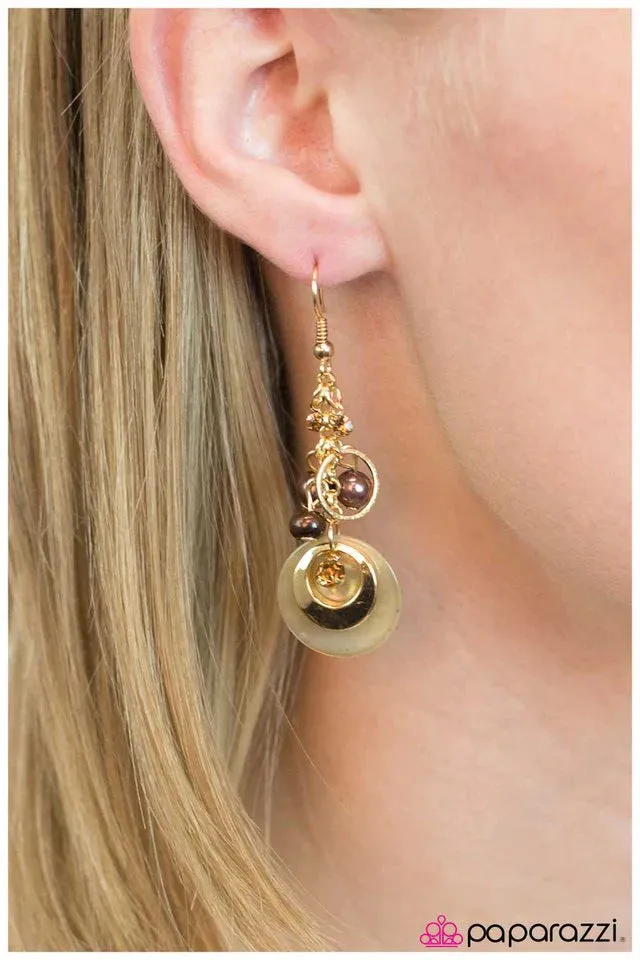 Paparazzi Earring ~ Love Potion No. 9 - Gold