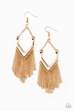 Paparazzi Earring ~ Unchained Fashion - Gold