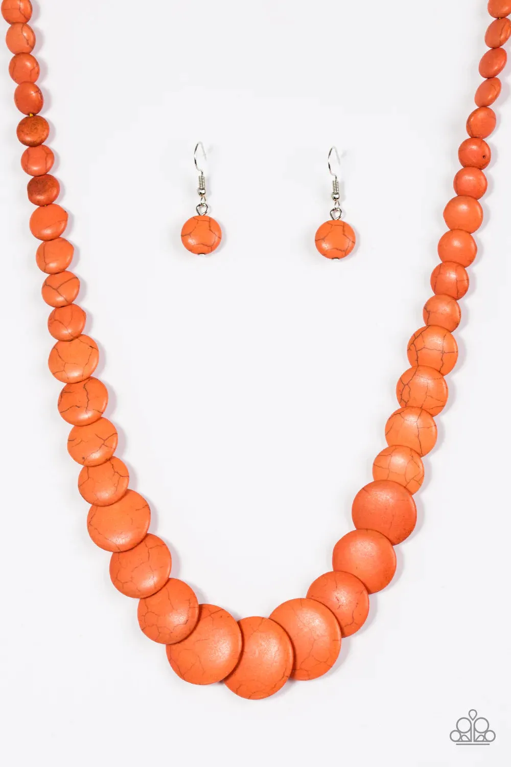 Paparazzi Necklace ~ Desert Flats - Orange