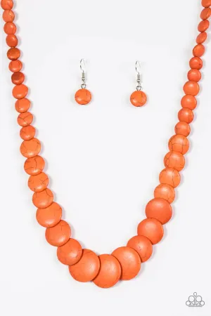 Paparazzi Necklace ~ Desert Flats - Orange