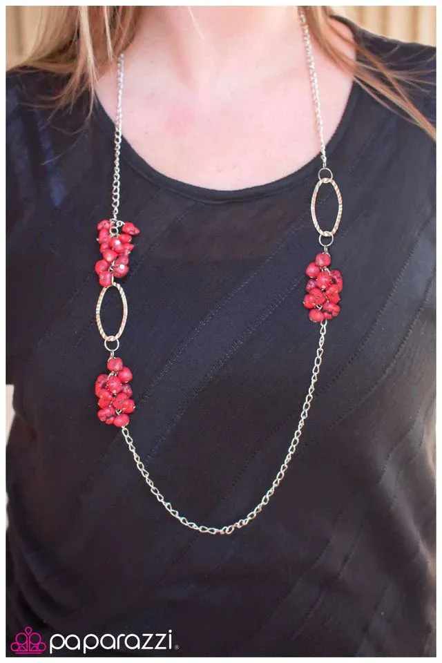 Paparazzi Necklace ~ Embers Of Elegance - Red