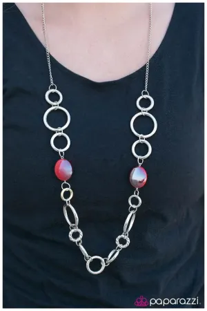 Paparazzi Necklace ~ Global Warming - Red