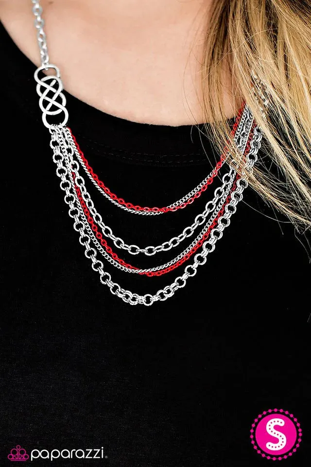 Paparazzi Necklace ~ Infinite Color - Red